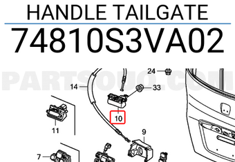 Honda 74810S3VA02 HANDLE TAILGATE