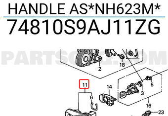 Honda 74810S9AJ11ZG HANDLE AS*NH623M*