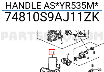 Honda 74810S9AJ11ZK HANDLE AS*YR535M*