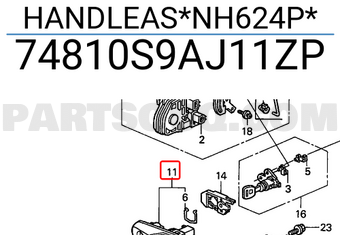 Honda 74810S9AJ11ZP HANDLEAS*NH624P*