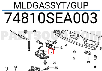 Honda 74810SEA003 MLDGASSYT/GUP