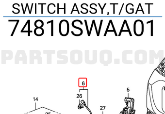 Honda 74810SWAA01 SWITCH ASSY,T/GAT