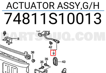 Honda 74811S10013 ACTUATOR ASSY,G/H