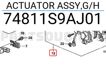 Honda 74811S9AJ01 ACTUATOR ASSY,G/H