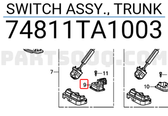 Honda 74811TA1003 SWITCH ASSY., TRUNK