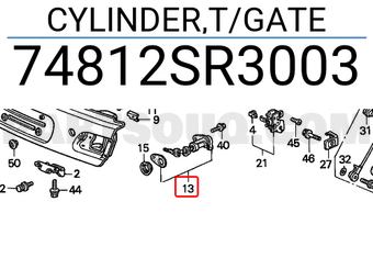 Honda 74812SR3003 CYLINDER,T/GATE