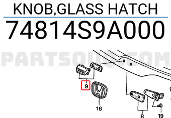 Honda 74814S9A000 KNOB,GLASS HATCH