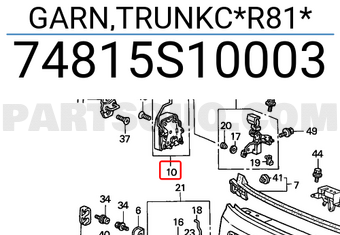 Honda 74815S10003 GARN,TRUNKC*R81*