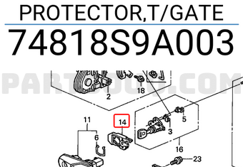 Honda 74818S9A003 PROTECTOR,T/GATE