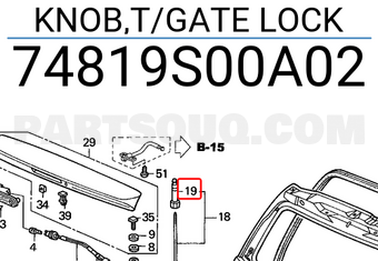 Honda 74819S00A02 KNOB,T/GATE LOCK