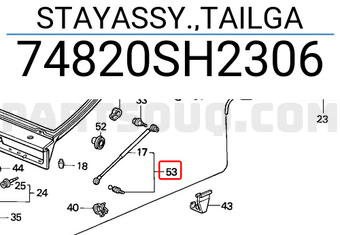 Honda 74820SH2306 STAYASSY.,TAILGA