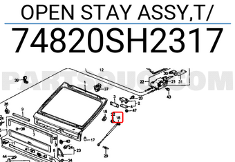 Honda 74820SH2317 OPEN STAY ASSY,T