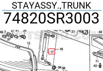 Honda 74820SR3003 STAYASSY.,TRUNK