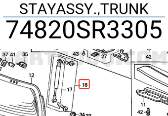 Honda 74820SR3305 STAYASSY.,TRUNK