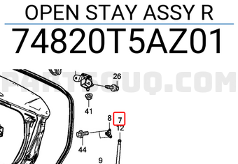 Honda 74820T5AZ01 OPEN STAY ASSY R