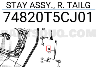 Honda 74820T5CJ01 STAY ASSY., R. TAILG