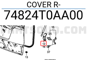 Honda 74824T0AA00 COVER R
