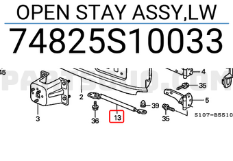 Honda 74825S10033 OPEN STAY ASSY,LW