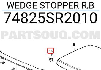 Honda 74825SR2010 WEDGE STOPPER R,B