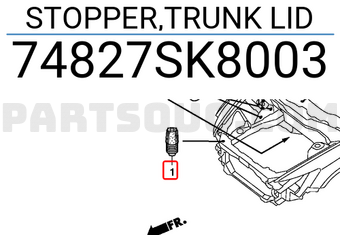 Honda 74827SK8003 STOPPER,TRUNK LID