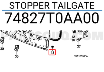Honda 74827T0AA00 STOPPER TAILGATE