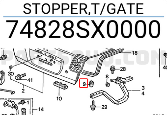 Honda 74828SX0000 STOPPER,T/GATE
