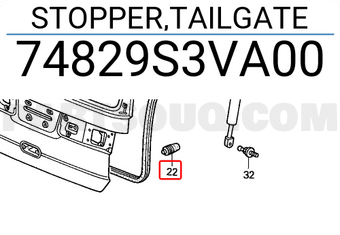 Honda 74829S3VA00 STOPPER,TAILGATE