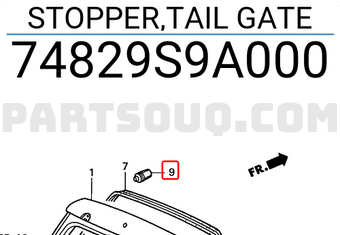 Honda 74829S9A000 STOPPER,TAIL GATE