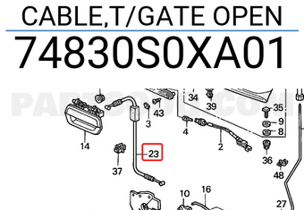 Honda 74830S0XA01 CABLE,T/GATE OPEN