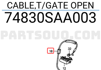 Honda 74830SAA003 CABLE,T/GATE OPEN