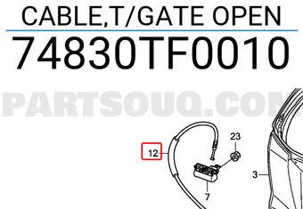 Honda 74830TF0010 CABLE,T/GATE OPEN