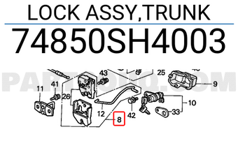 Honda 74850SH4003 LOCK ASSY,TRUNK