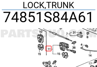 Honda 74851S84A61 LOCK,TRUNK