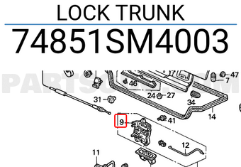 Honda 74851SM4003 LOCK TRUNK