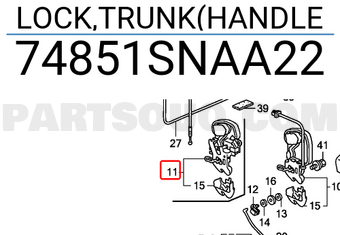 Honda 74851SNAA22 LOCK,TRUNK(HANDLE