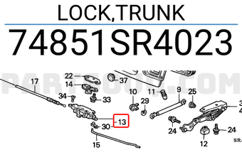 Honda 74851SR4023 LOCK,TRUNK