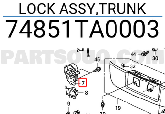 Honda 74851TA0003 LOCK ASSY,TRUNK
