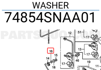 Honda 74854SNAA01 WASHER