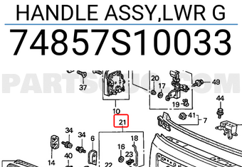 Honda 74857S10033 HANDLE ASSY,LWR G