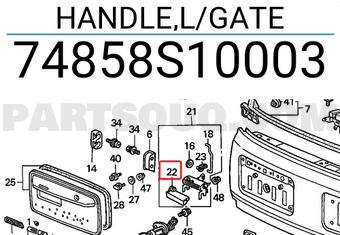 Honda 74858S10003 HANDLE,L/GATE