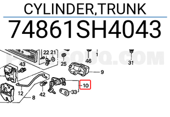 Honda 74861SH4043 CYLINDER,TRUNK