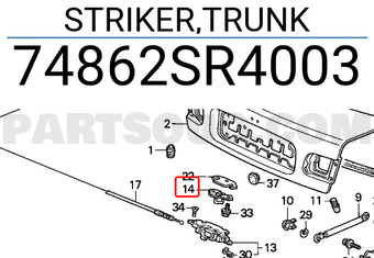 Honda 74862SR4003 STRIKER,TRUNK