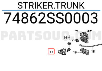 Honda 74862SS0003 STRIKER,TRUNK