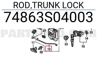 Honda 74863S04003 ROD,TRUNK LOCK