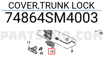 Honda 74864SM4003 COVER,TRUNK LOCK