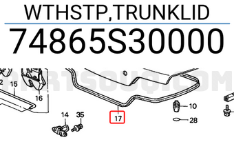 Honda 74865S30000 WTHSTP,TRUNKLID