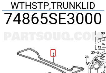 Honda 74865SE3000 WTHSTP,TRUNKLID