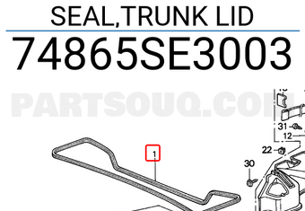 Honda 74865SE3003 SEAL,TRUNK LID