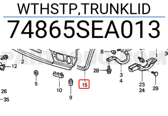 Honda 74865SEA013 WTHSTP,TRUNKLID