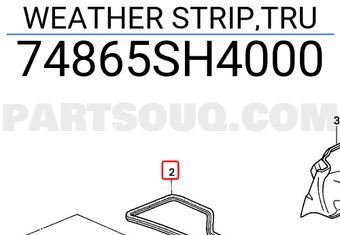 Honda 74865SH4000 WEATHER STRIP,TRU